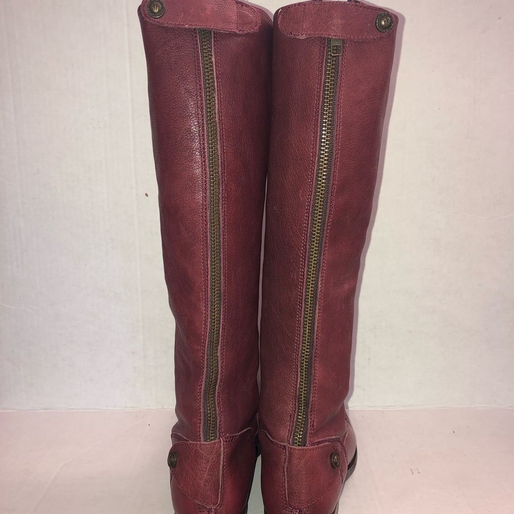Frye Melissa Maroon Burgundy Tall Riding Boots